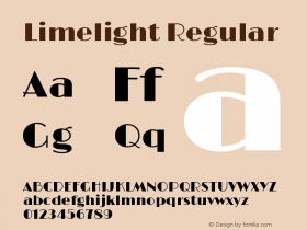 Limelight Regular Version 1.002 Font Sample