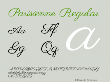 Parisienne Version 1.000 Font Sample