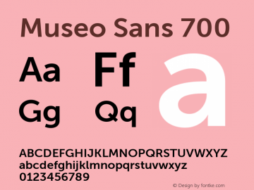 Museo Sans 700 Version 1.000 Font Sample