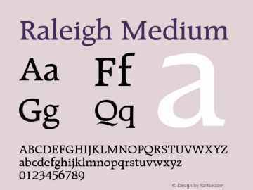 Raleigh Medium 001.001 Font Sample