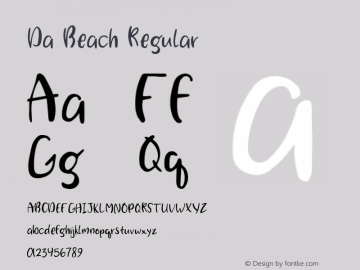 Da Beach Regular Version 1.000 Font Sample