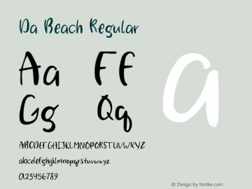 Da Beach Regular Version 1.000 Font Sample