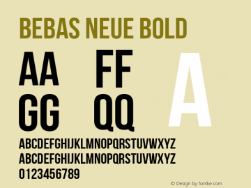 Bebas Neue Bold Regular Version 1.300 Font Sample