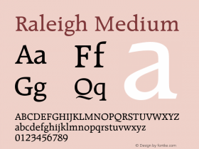 Raleigh Medium 003.001 Font Sample