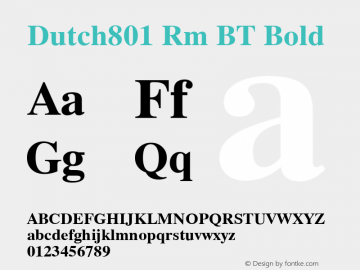Dutch801 Rm BT Bold mfgpctt-v4.4 Dec 22 1998图片样张