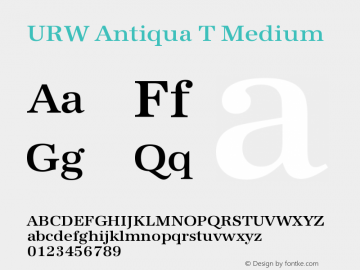 URW Antiqua T Medium Version 001.005 Font Sample