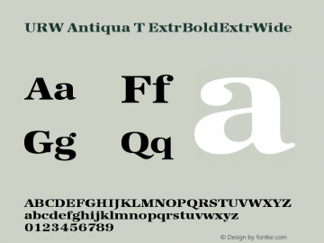 URW Antiqua T ExtrBoldExtrWide Version 001.005 Font Sample