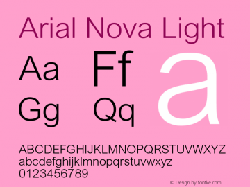 Arial Nova Light Version 1.10m图片样张