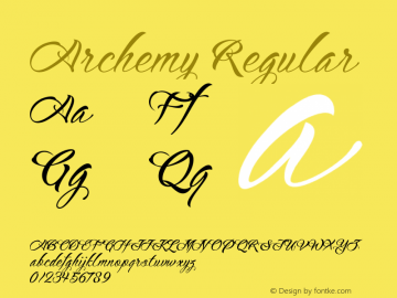 Archemy Regular Version 1.000;PS 001.000;hotconv 1.0.88;makeotf.lib2.5.64775 Font Sample