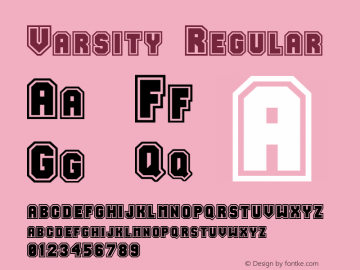 Varsity Regular:001.001 001.001 Font Sample