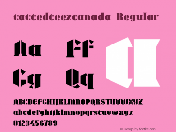 tattedteezcanada Regular Version 1.0 Font Sample