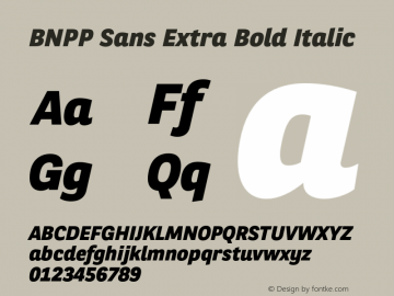 BNPPSansExtraBold-Italic Version 1.000图片样张