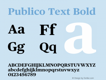 PublicoText-Bold Version 2.000;PS 002.000;hotconv 1.0.56;makeotf.lib2.0.21325 Font Sample