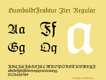 HumboldtFraktur Zier Version 1.0; 2002; initial release Font Sample
