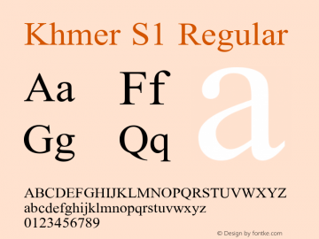 Khmer S1 1.0 2007 Font Sample