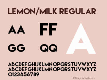 Lemon/Milk Version 1.0 Font Sample