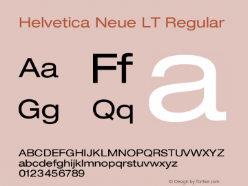 HelveticaNeueLT-ExtendedObl 006.000 Font Sample