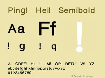 Ping Hei Semibold  Font Sample