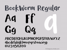 BookWorm 1.000 Font Sample