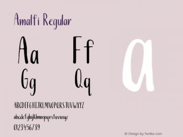 Amalfi Regular Version 1.000;PS 001.000;hotconv 1.0.88;makeotf.lib2.5.64775 Font Sample