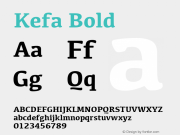 Kefa-Bold Version 1.001图片样张