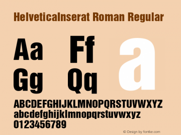 HelveticaInserat Roman Altsys Fontographer 4.0.2 11/17/00 Font Sample