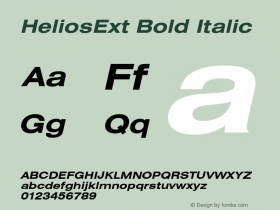 HeliosExt-BoldItalic Version 1.100;PS 001.001;hotconv 1.0.38图片样张