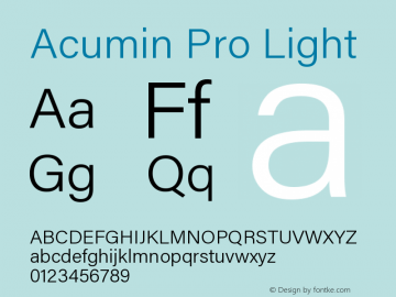 AcuminPro-Light Version 1.011 Font Sample