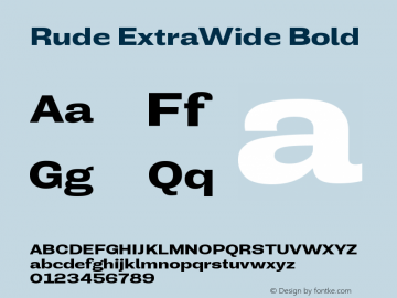 Rude ExtraWide Bold Version 1.000图片样张