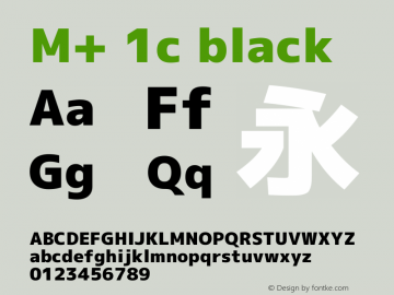 M+ 1c black  Font Sample