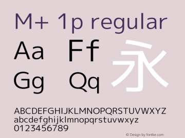 M+ 1p regular  Font Sample