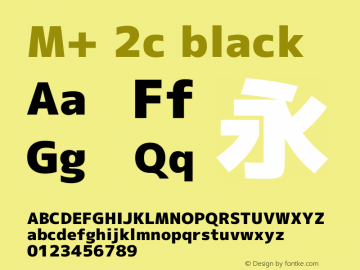 M+ 2c black  Font Sample
