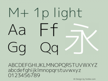 M+ 1p light  Font Sample