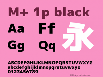 M+ 1p black  Font Sample