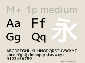 M+ 1p medium  Font Sample