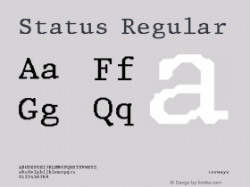 Status Regular Converted from C:\TEMP\ST000050.TF1 by ALLTYPE Font Sample