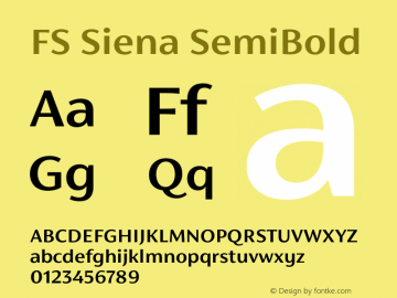 FS Siena SemiBold Version 1.001 Font Sample