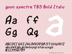 goon spectre TBS Bold Italic Version 1.00 October 28, 2009, initial release图片样张