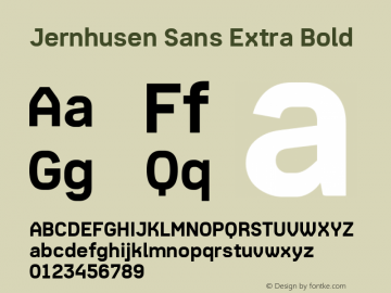 Jernhusen Sans Extra Bold Regular Version 2.700 Font Sample