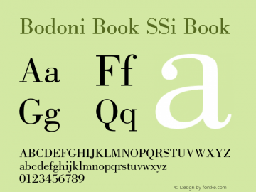 Bodoni Book SSi Book 001.000 Font Sample