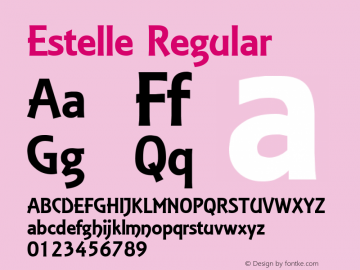 Estelle Regular Altsys Fontographer 3.5  4/29/93 Font Sample