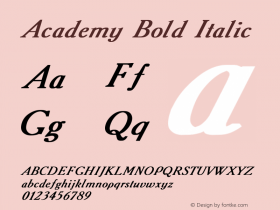 Academy Bold Italic Converted from t:\ACADEMY1.BF1 by ALLTYPE图片样张