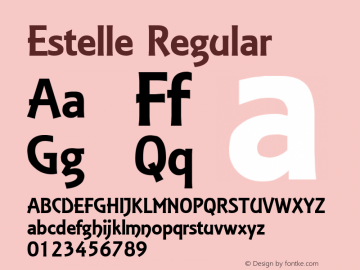 Estelle Regular Altsys Fontographer 3.5  4/29/93 Font Sample