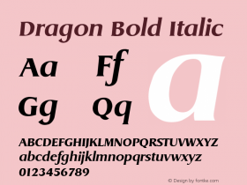 Dragon Bold Italic Altsys Fontographer 3.5  4/13/93图片样张