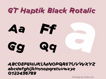 GT Haptik Black Rotalic Version 3.001;PS 003.001;hotconv 1.0.88;makeotf.lib2.5.64775图片样张