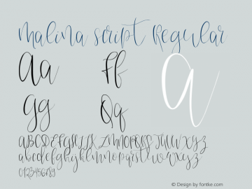 Malinascript-Regular Version 1.000图片样张