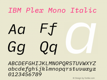 IBM Plex Mono Italic Version 1.000图片样张