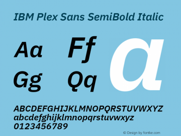 IBM Plex Sans SemiBold Italic Version 1.100图片样张