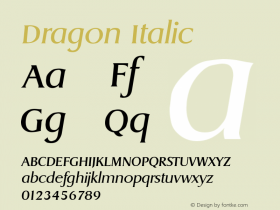 Dragon Italic Altsys Fontographer 3.5  4/13/93图片样张