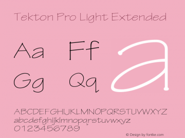 TektonPro-LightExt Version 2.020;PS 2.000;hotconv 1.0.51;makeotf.lib2.0.18671 Font Sample